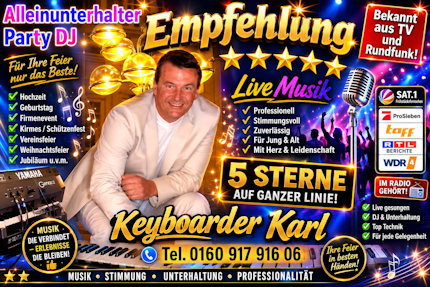 Keyboarder Karl in Köln - Top Musik und Partystimmung für alle Events